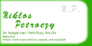 miklos petroczy business card